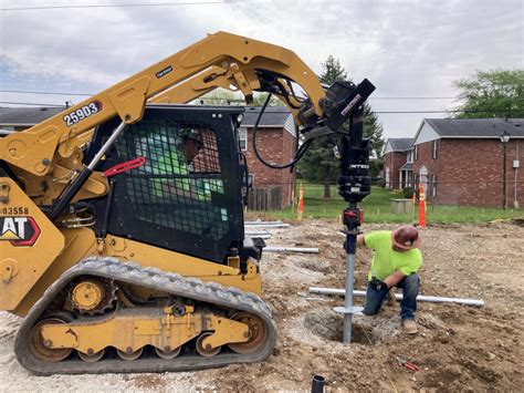 helical pile driver skid steer|helical drive head installation.